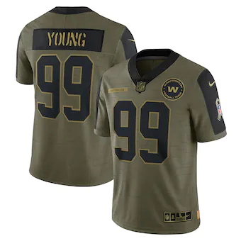 mens nike chase young olive washington football team 2021 s